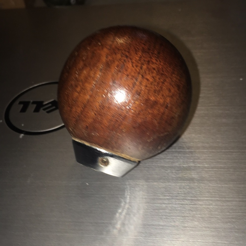 VINTAGE GEAR SHIFT KNOB WOOD CHROME NICE HOT ROD RAT